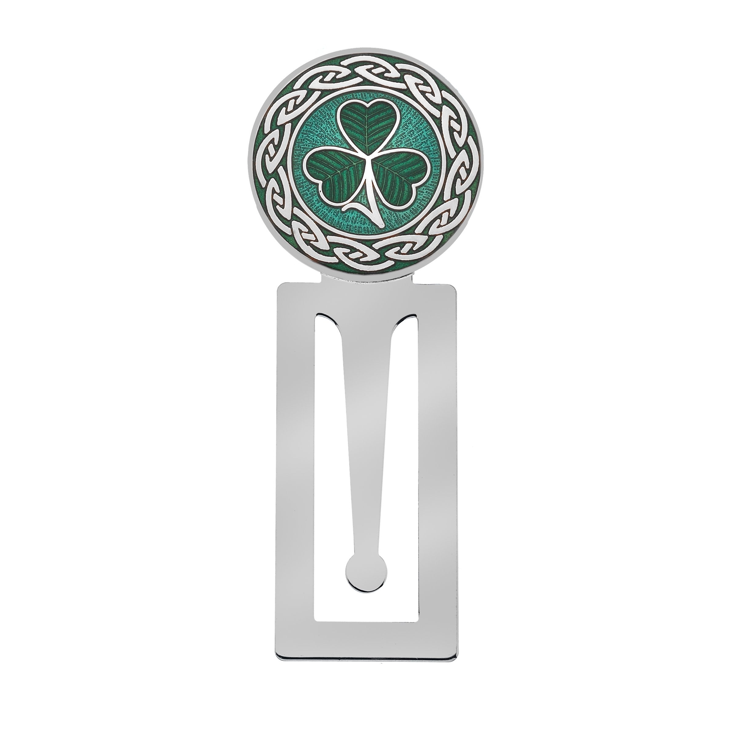 Shamrock and Celtic Knots Enamel Bookmark